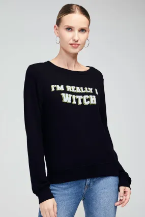 I'm A Witch Baggy Beach Jumper | Jet Black