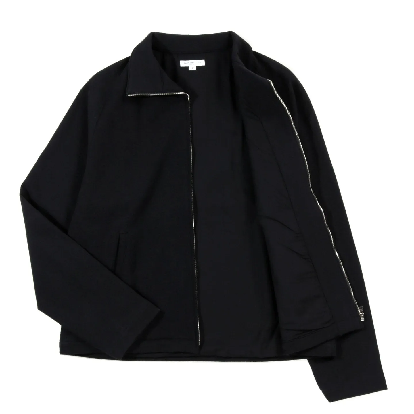 LADY WHITE CO. TEXTURED TRACK JACKET BLACK