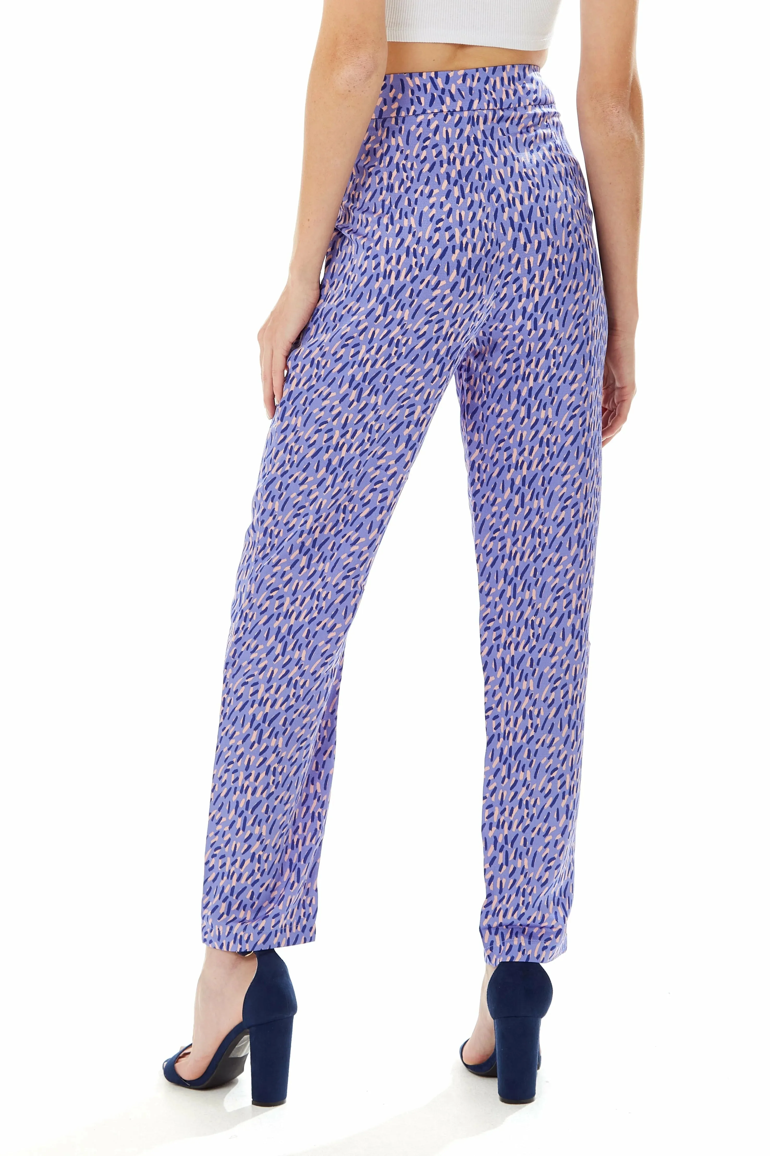 Liquorish Stroke Print Trousers