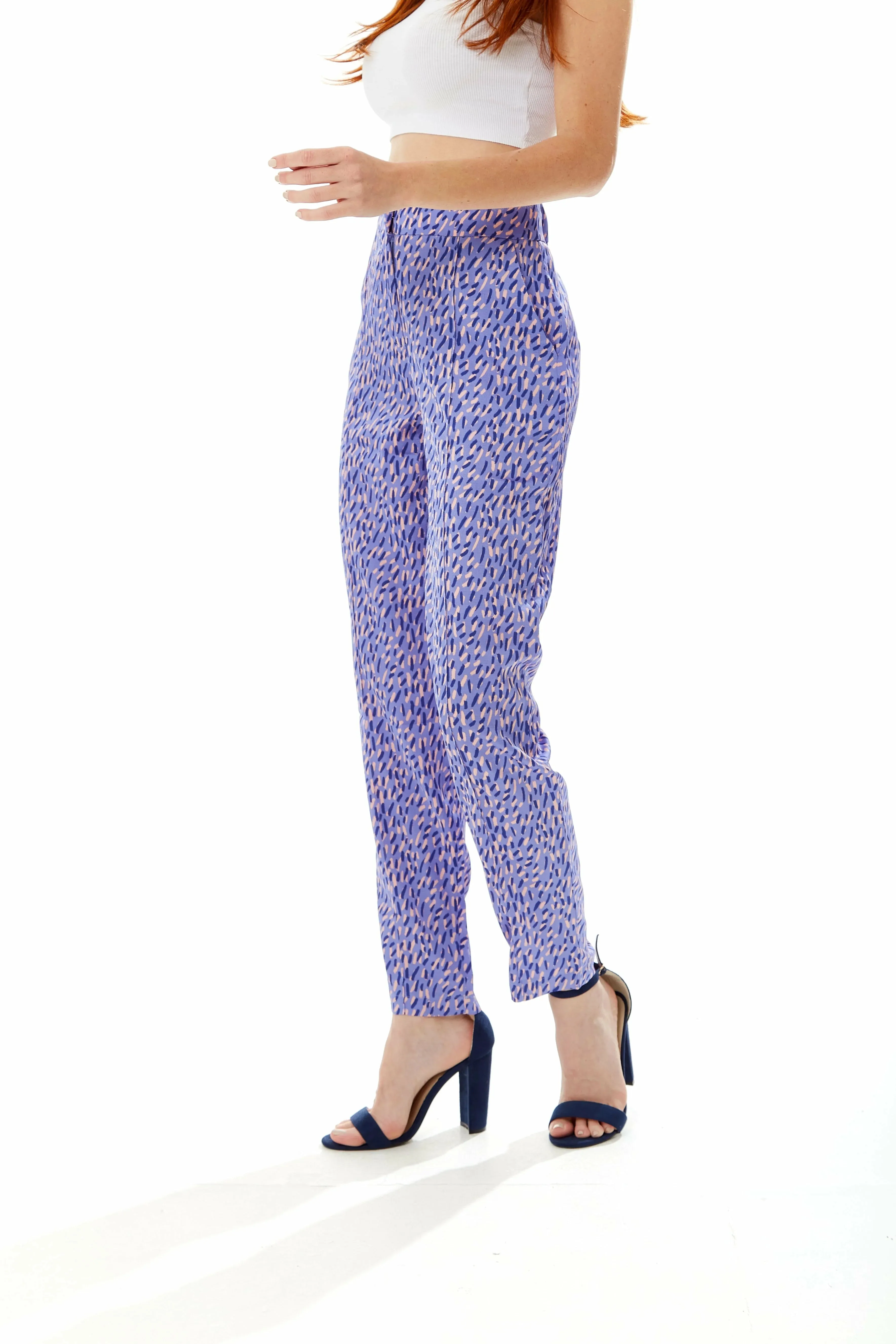 Liquorish Stroke Print Trousers