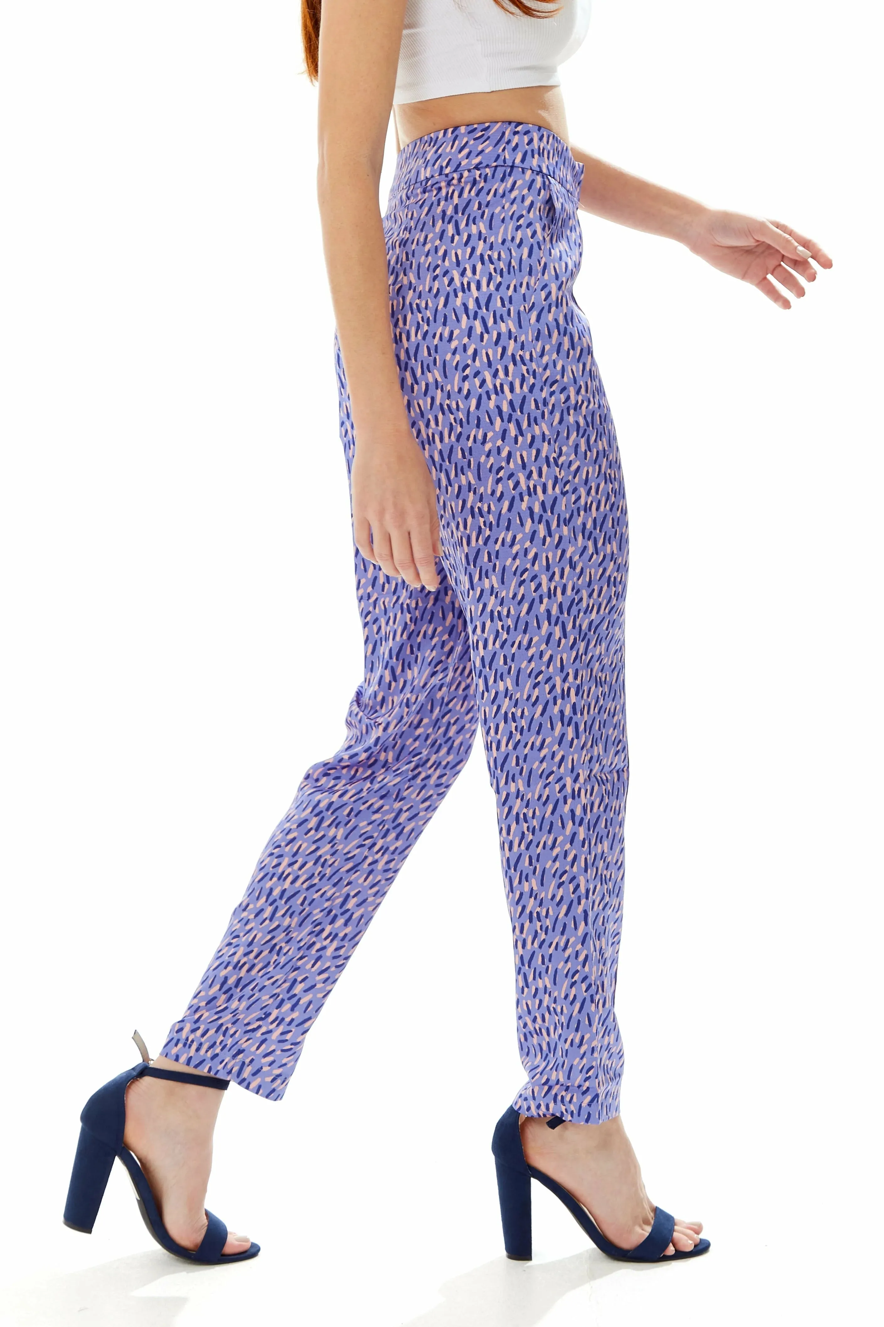 Liquorish Stroke Print Trousers