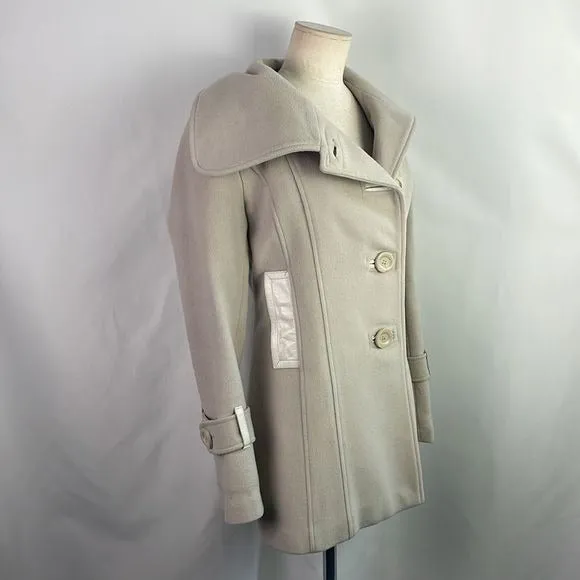 MackageCreamWith Leather Trim 3/4 Jacket