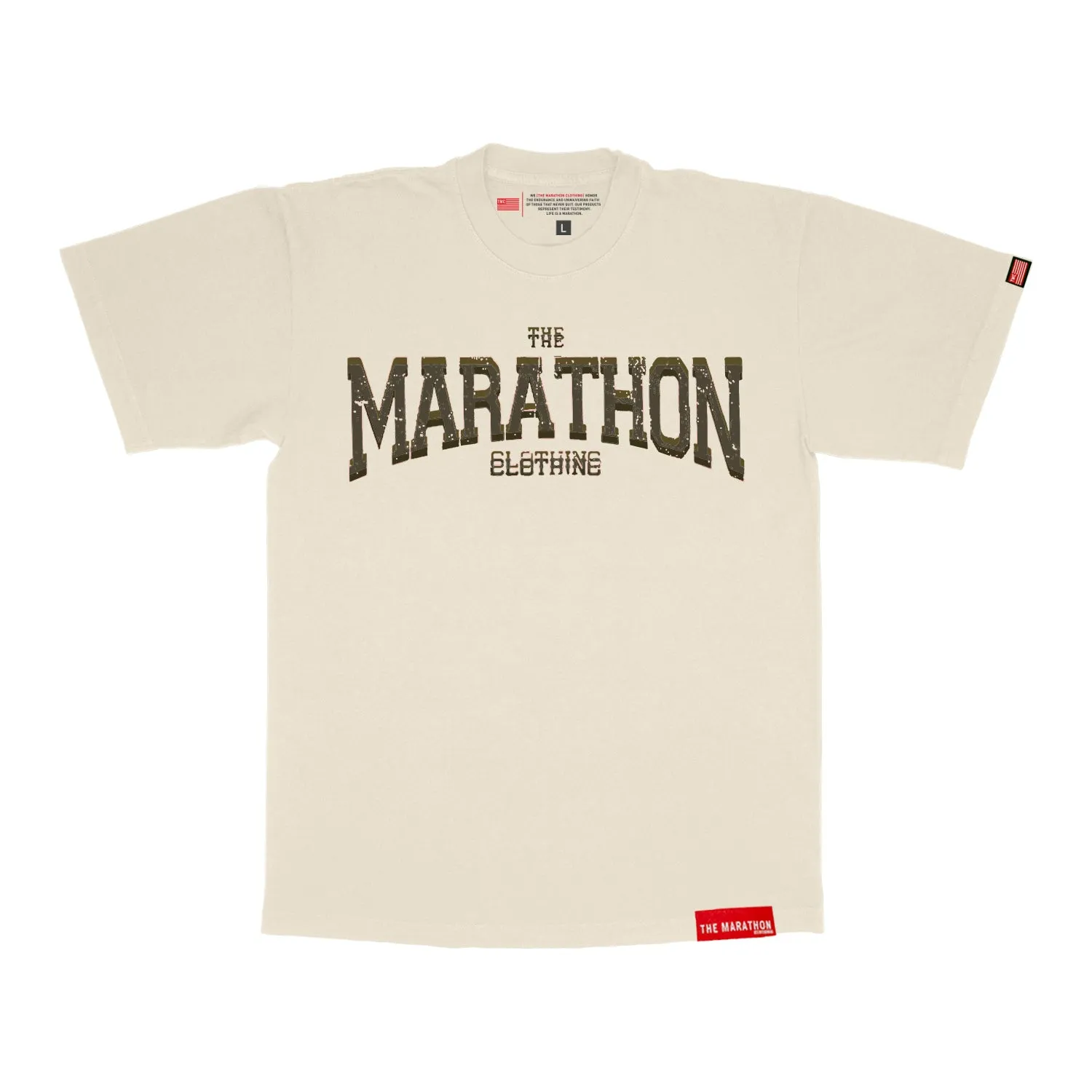 Marathon Clothing Beveled T-Shirt - Bone