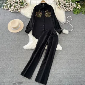 Maria Embroidered Set of Top and Pants