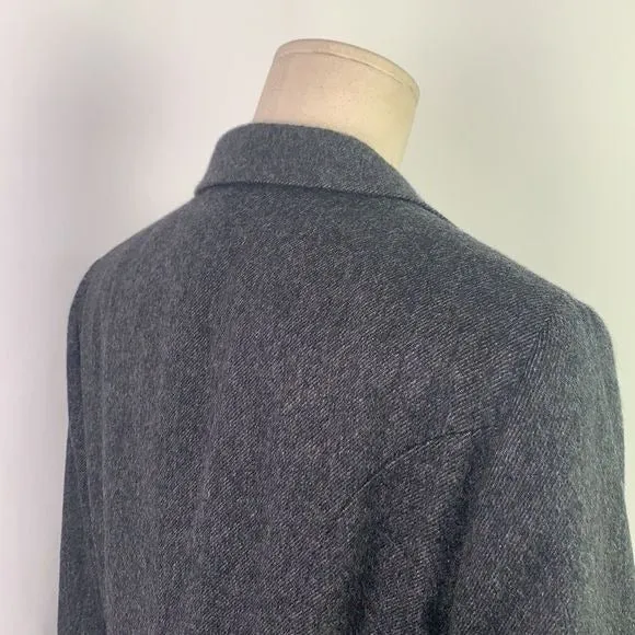 MaxMara Grey Virgin Wool w/ Black Trim Jacket