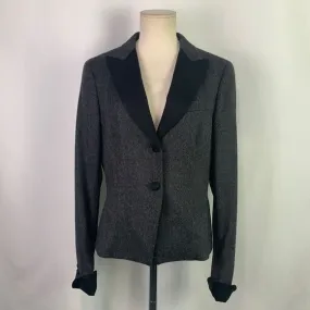 MaxMara Grey Virgin Wool w/ Black Trim Jacket