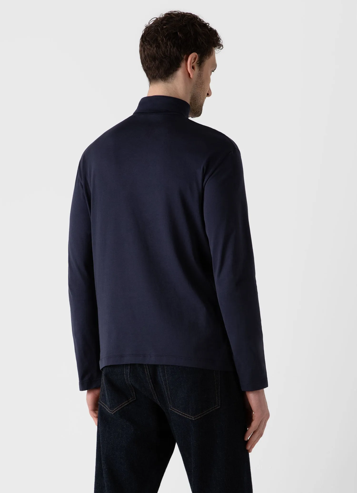 Men's Long Sleeve Roll Neck in Navy