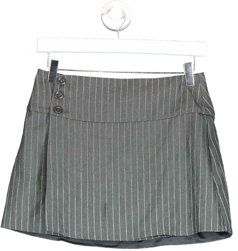 Mistress Rocks Grey Slate Pinstripe Mini Co-ord UK S