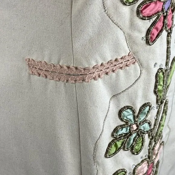 Moschino tanfloral embroidered 3/4 jacket