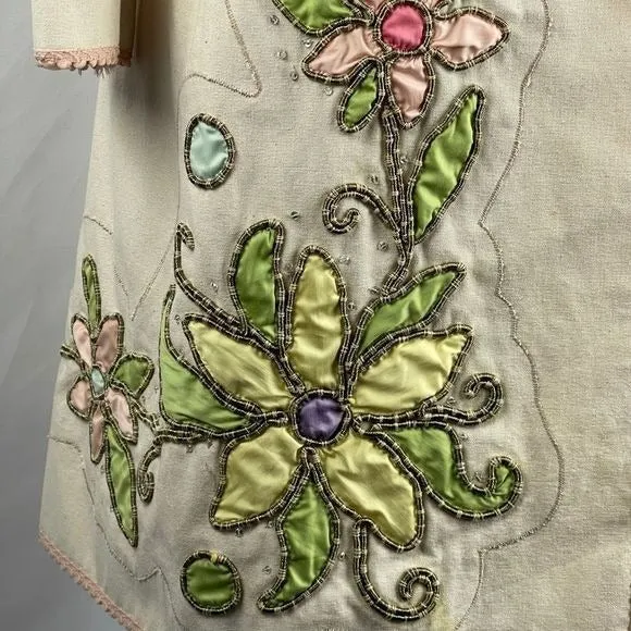 Moschino tanfloral embroidered 3/4 jacket