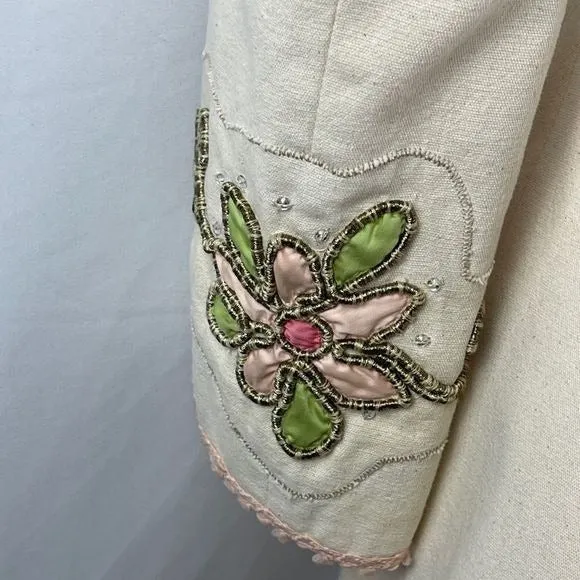 Moschino tanfloral embroidered 3/4 jacket