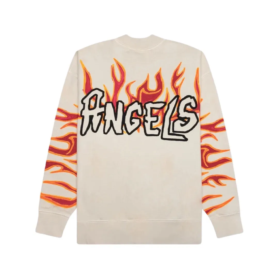 Palm Angels Flame Cream Sweaters