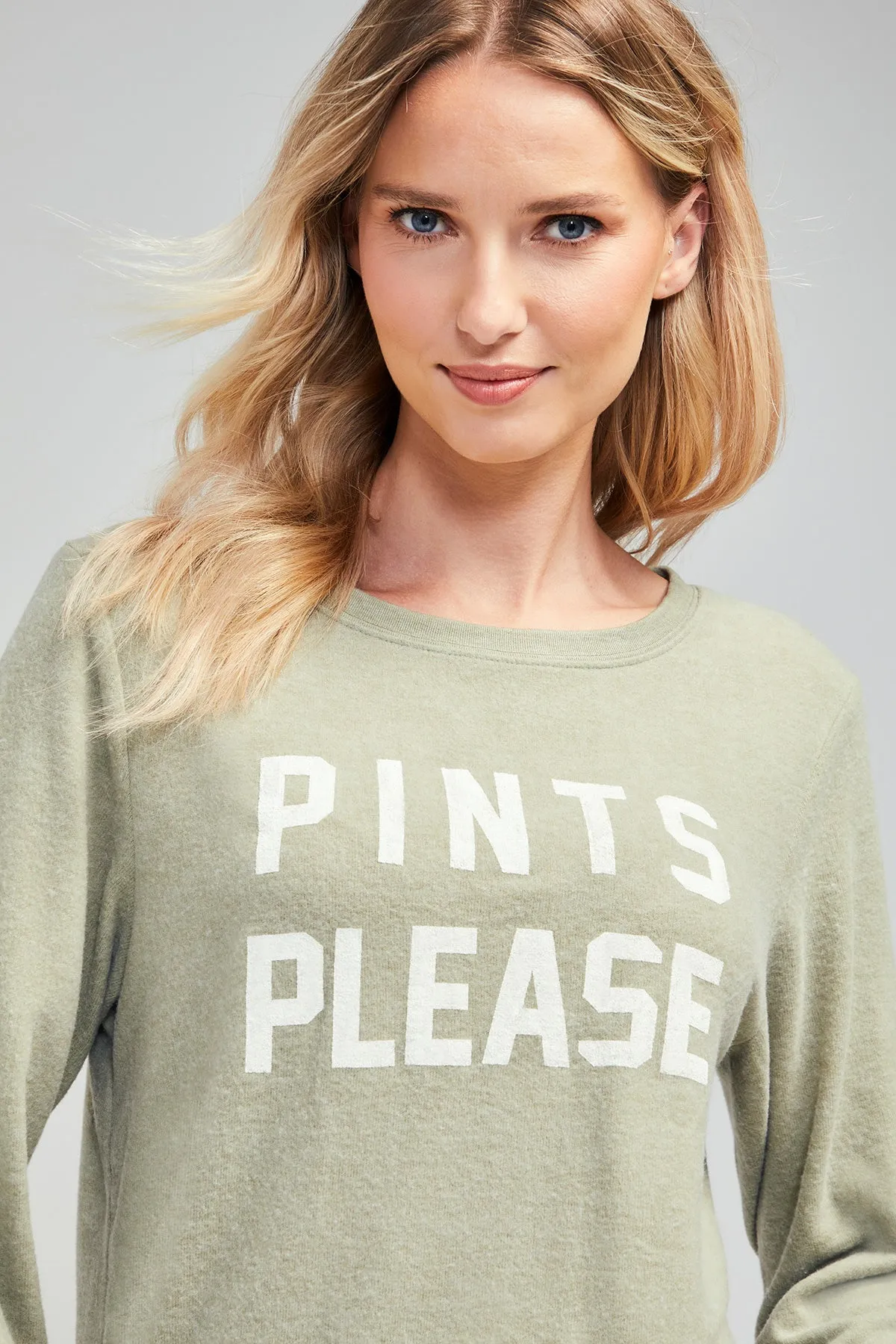 Pints Please Baggy Beach Jumper | Oil Green