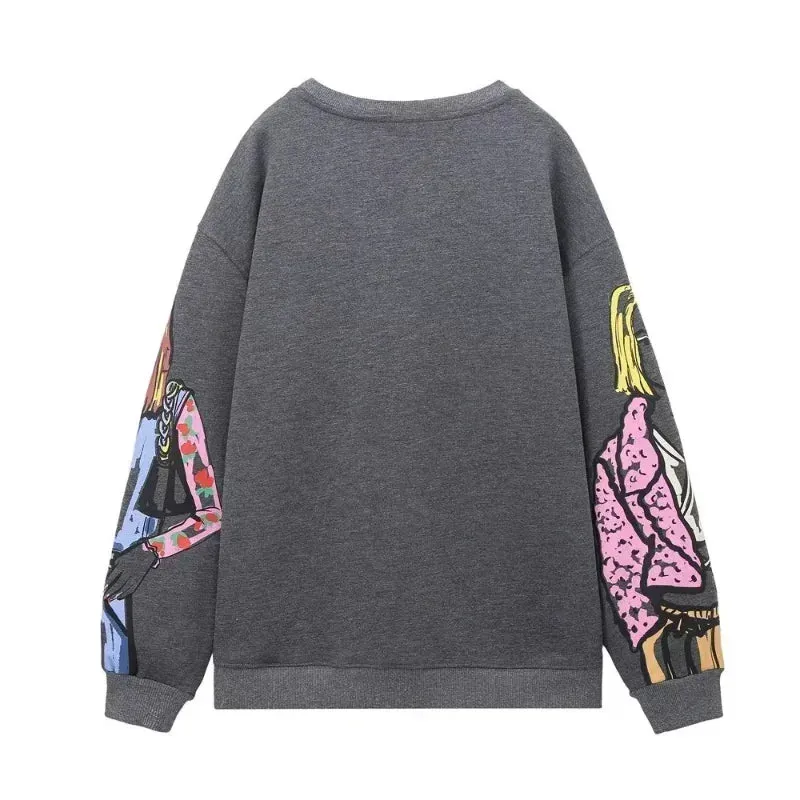 Print  Pullover Sweatshirts