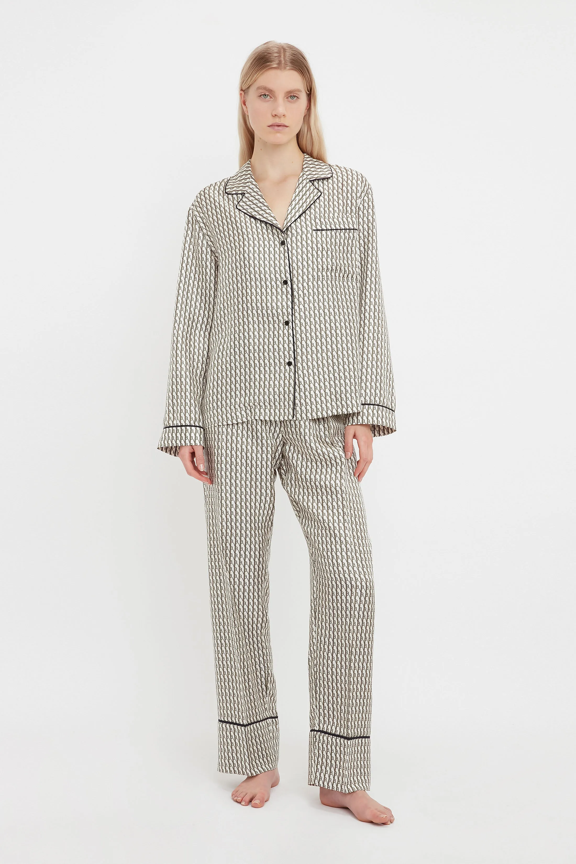 Pyjama Sleep Set In VB House Monogram Jacquard