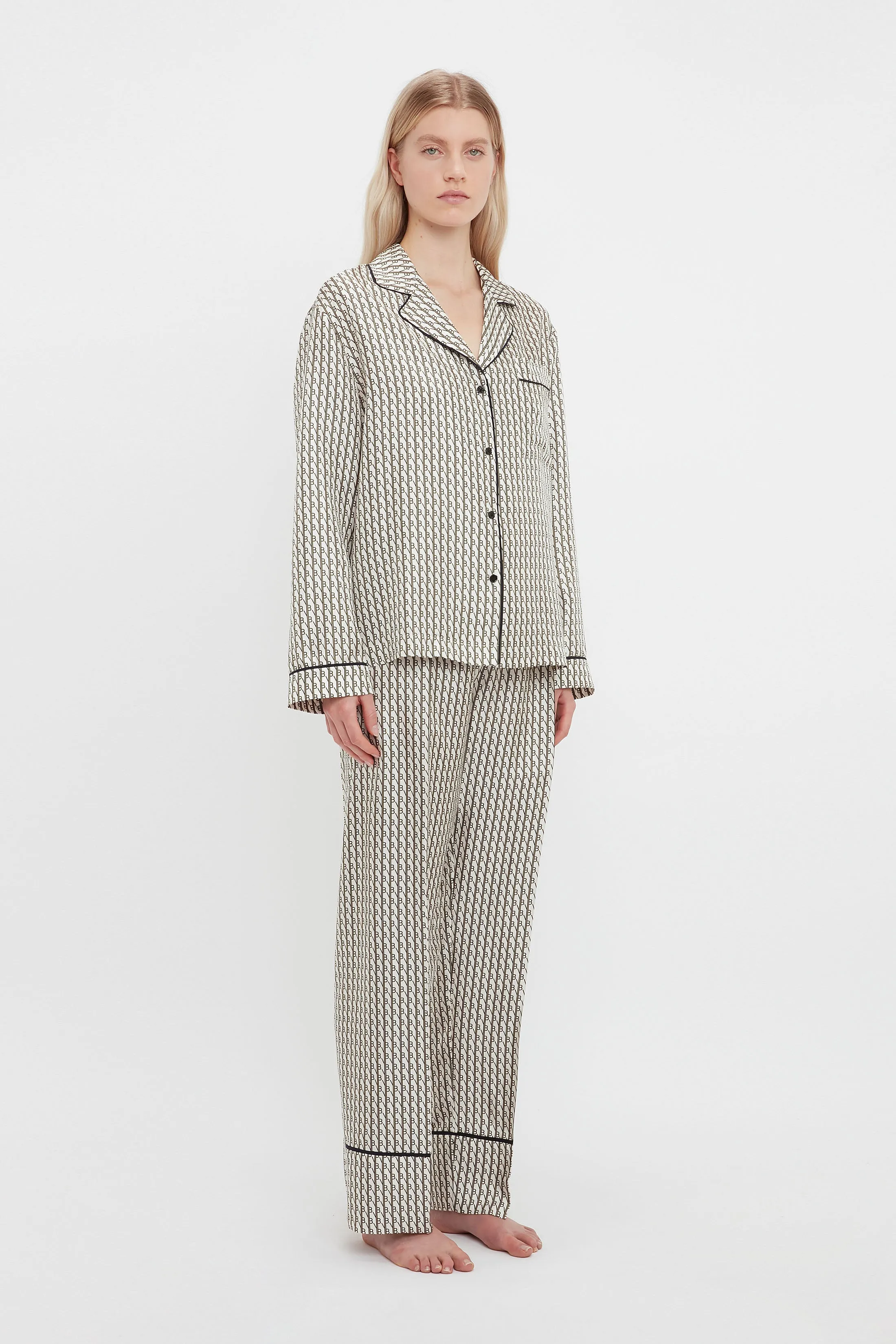 Pyjama Sleep Set In VB House Monogram Jacquard