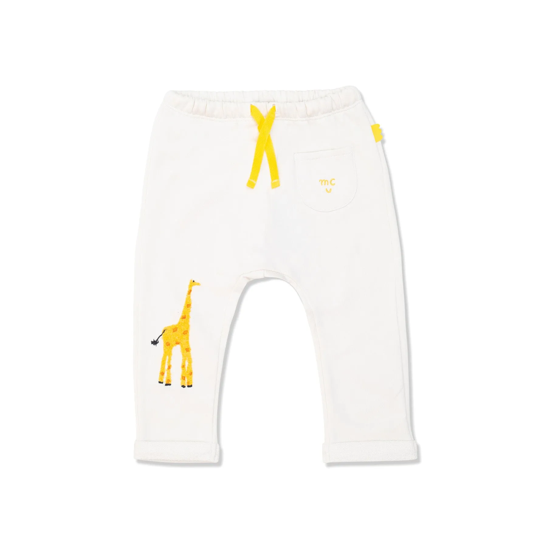 Recycled Cotton Giraffe Baby Pants