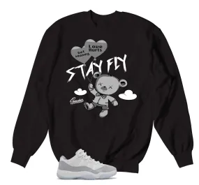 Retro 11 Cement Grey Sweater - Money Over Love - Black