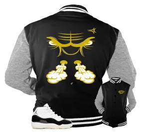 Retro 11 Gratitude Varsity Jacket - Raging Face - Black