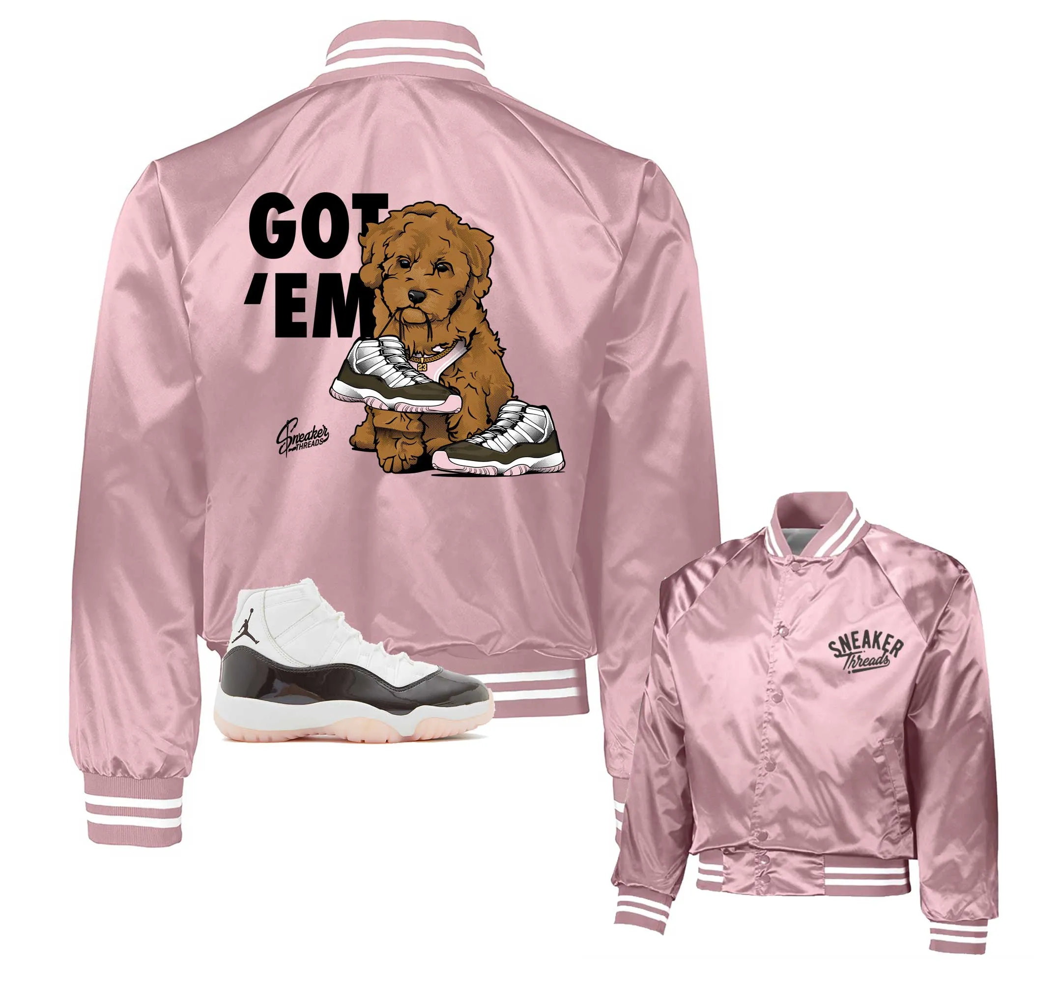 Retro 11 Neapolitan Satin Jacket - Got Em - Light Pink