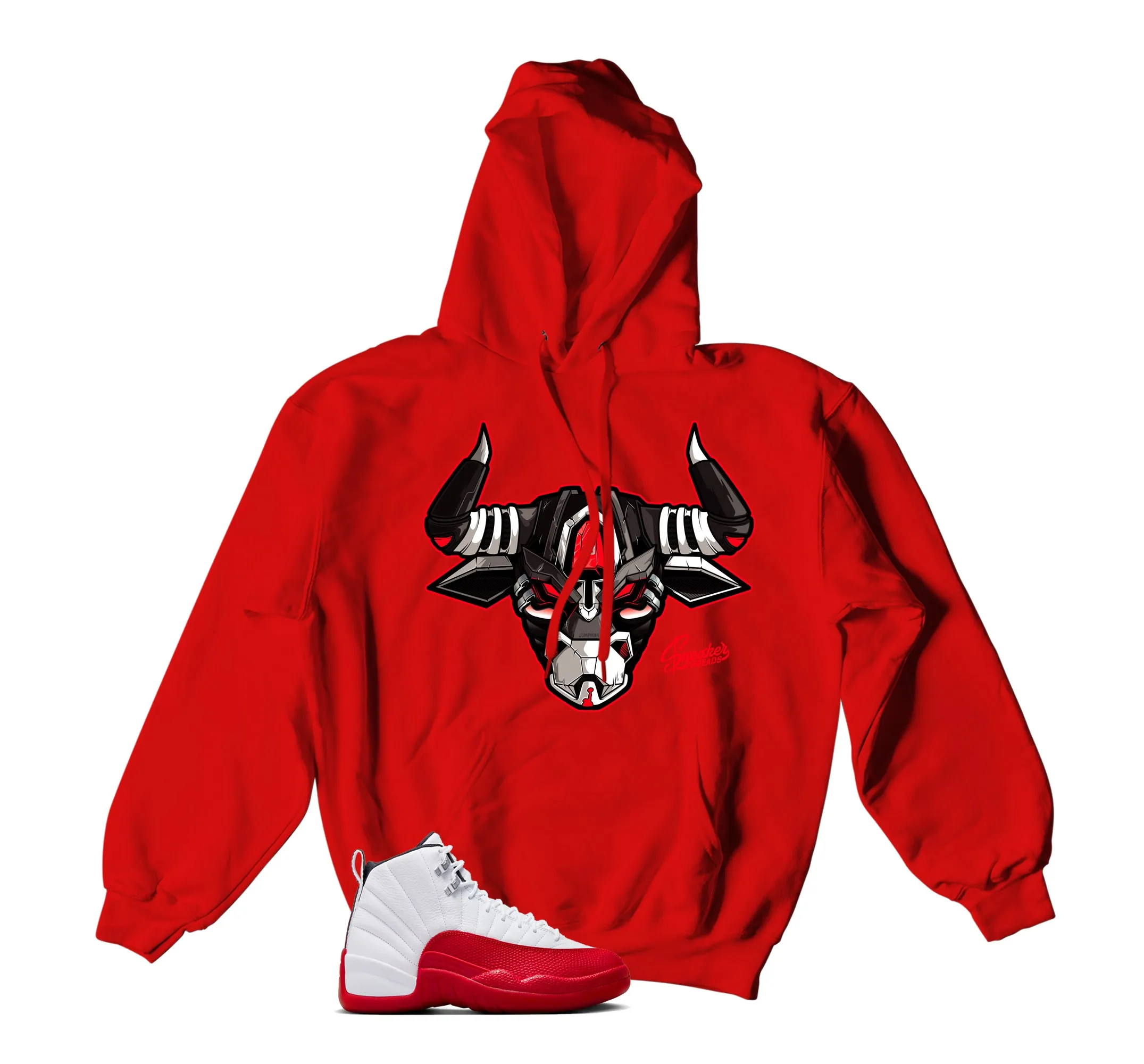 Retro 12 Cherry Hoody - War Bully - Red