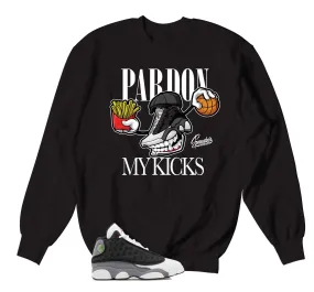 Retro 13 Black Flint Sweater - Fly Kicks - Black