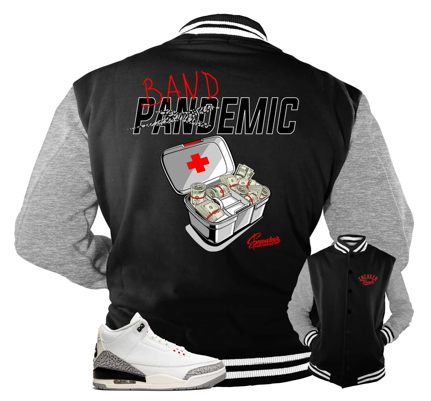 Retro 3 Reimagined White Cement Bandemic Jacket