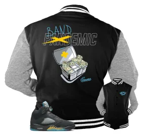 Retro 5 Aqua Bandemic Varsity Jacket