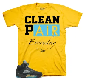 Retro 5 Aqua Shirt - Clean Pair - Taxi