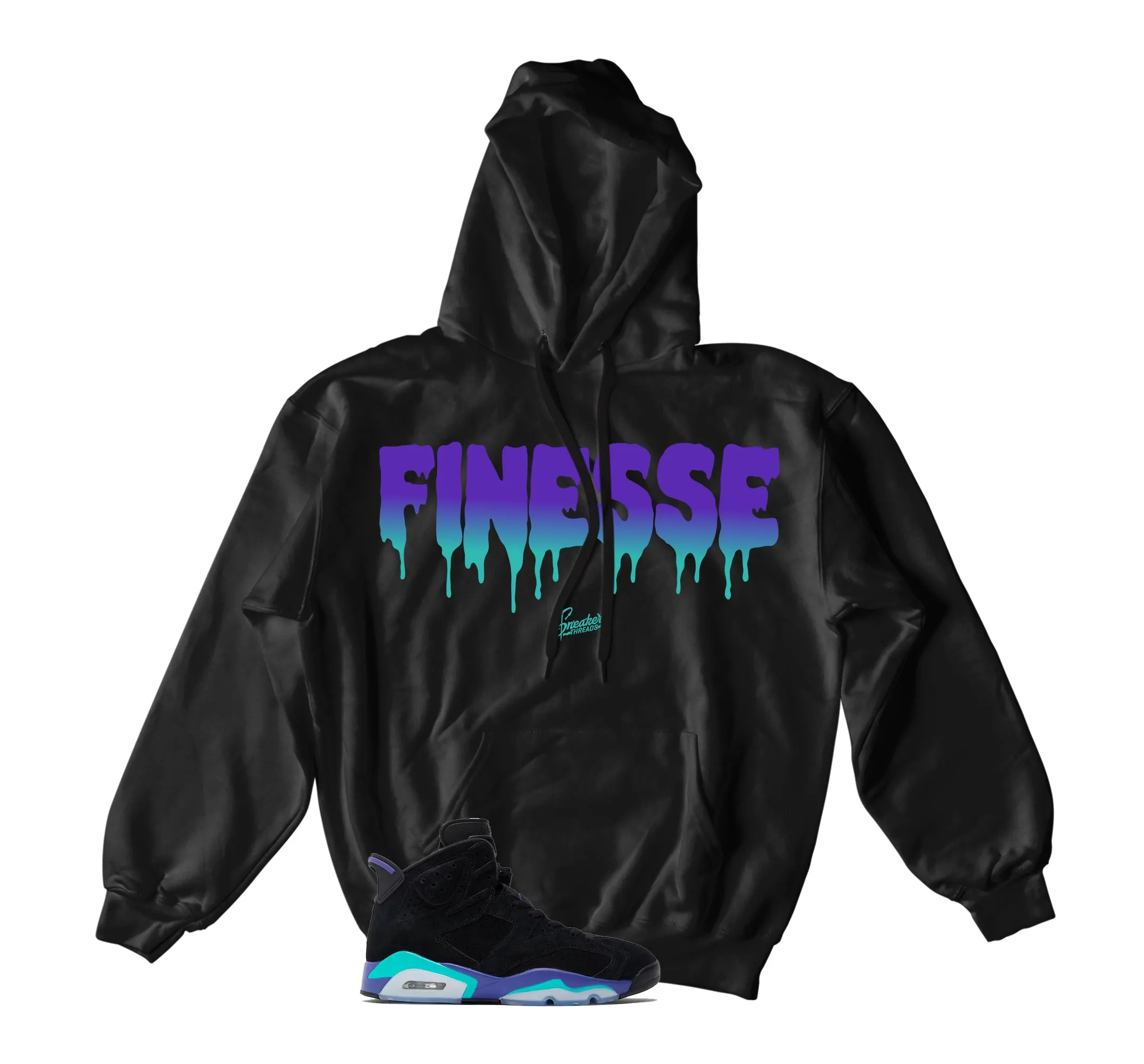 Retro 6 Aqua Hoody - Finesse -Black