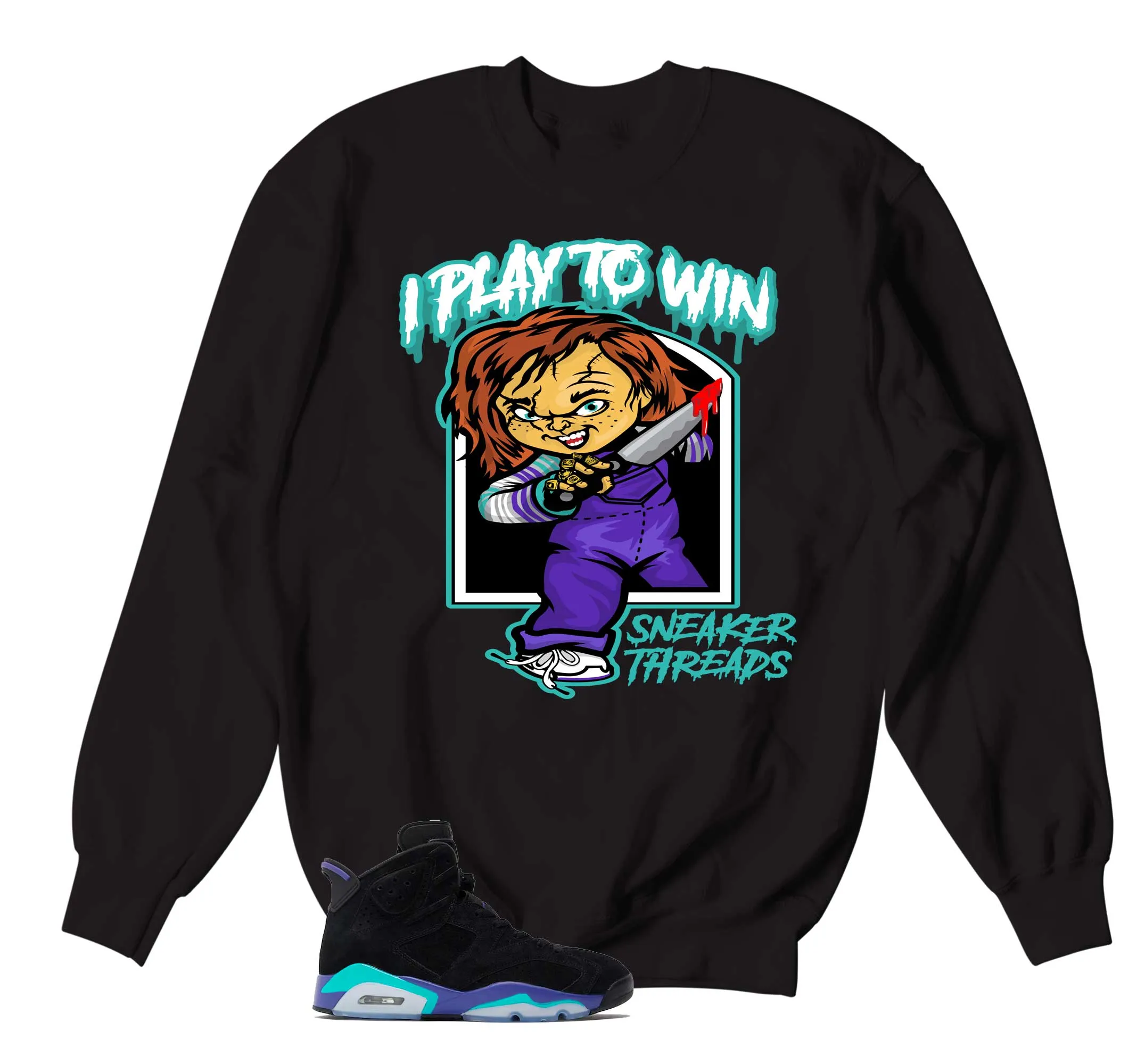 Retro 6 Aqua Play To Win Sweater