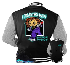 Retro 6 Aqua Play To Win Varsity Jacket