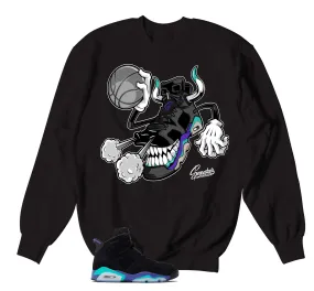 Retro 6 Aqua Sweater - Fly Kicks -Black