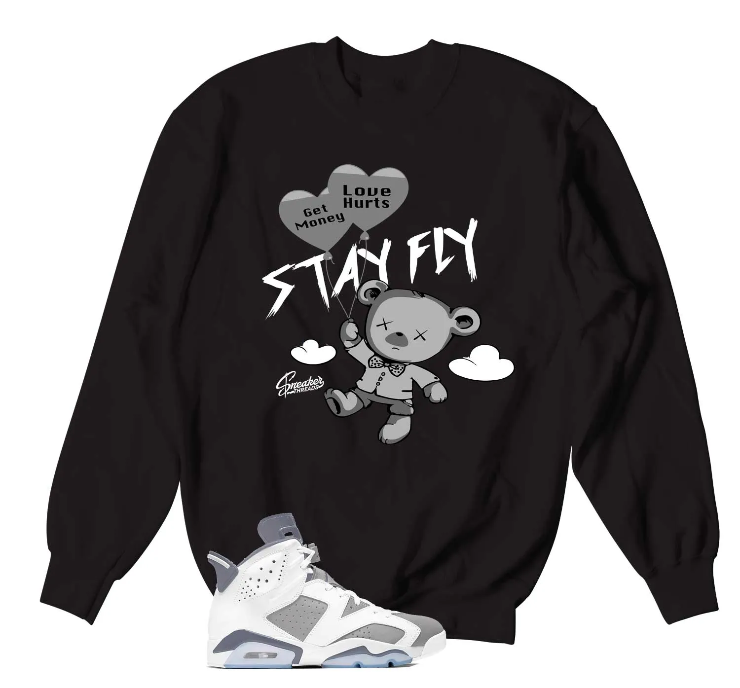 Retro 6 Cool Grey Money Over Love Sweater