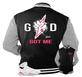 Retro 7 Infrared God Got Me Varsity Jacket