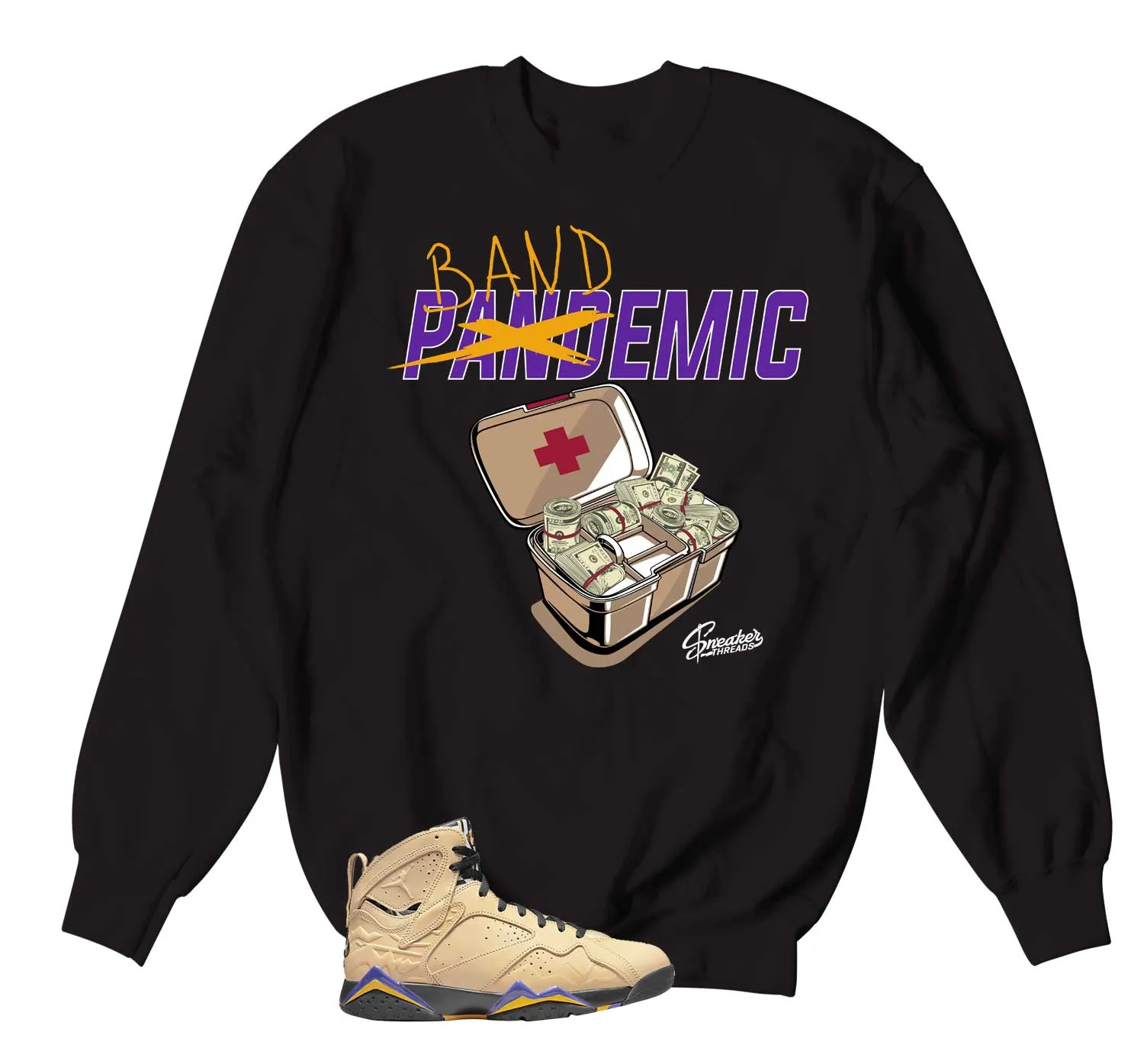 Retro 7 Vachetta Tan Sweater - Bandemic - Black