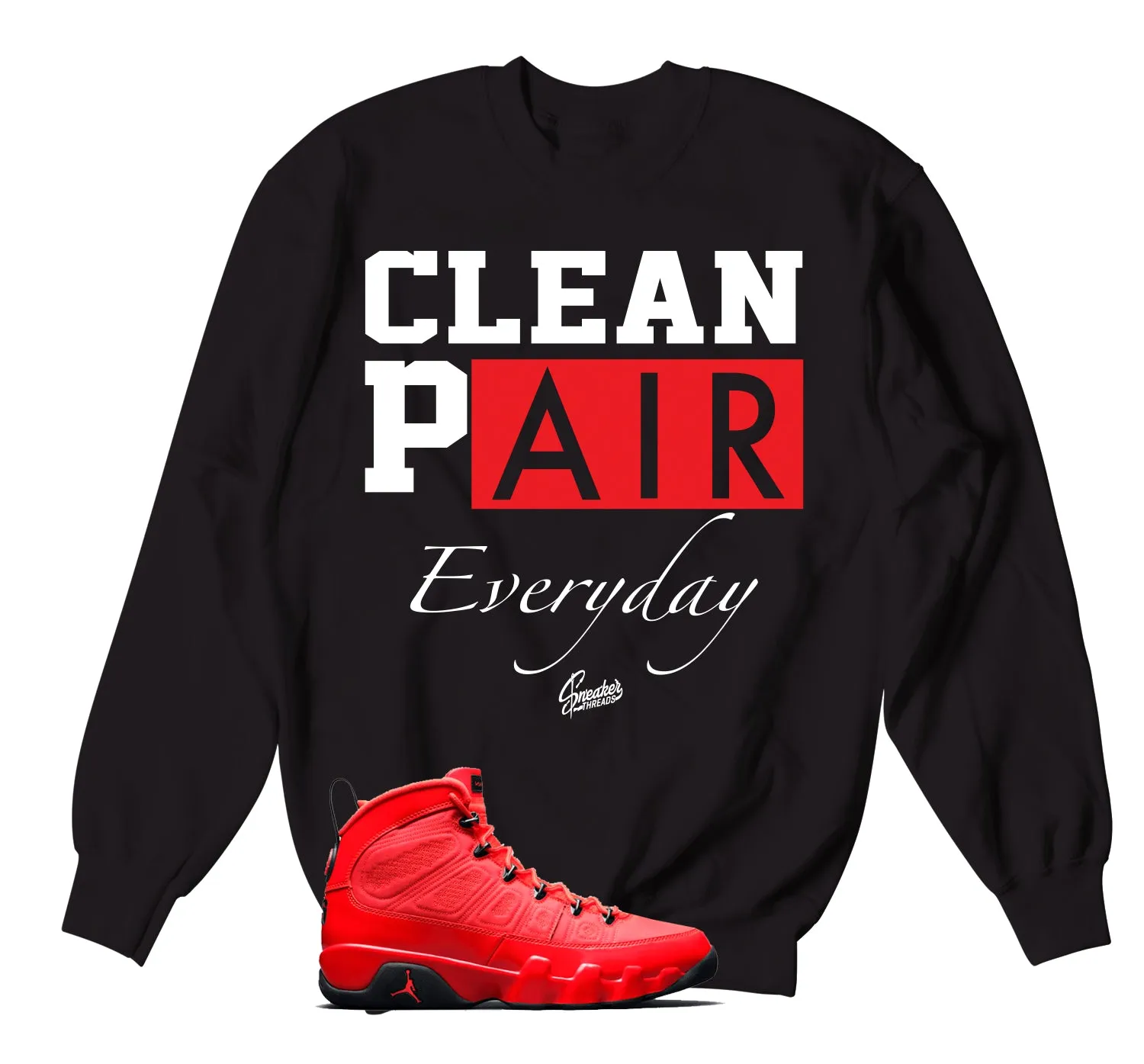 Retro 9 Chile Red Clean Pair Sweater