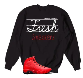 Retro 9 Chile Red Fresh Sneakers Sweater