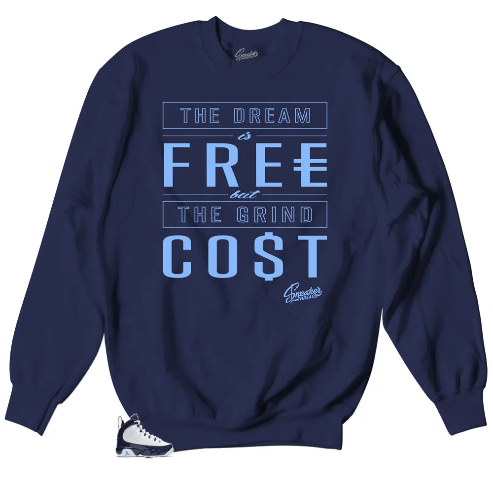 Retro 9 University Blue All Star Sweater - Cost - Navy