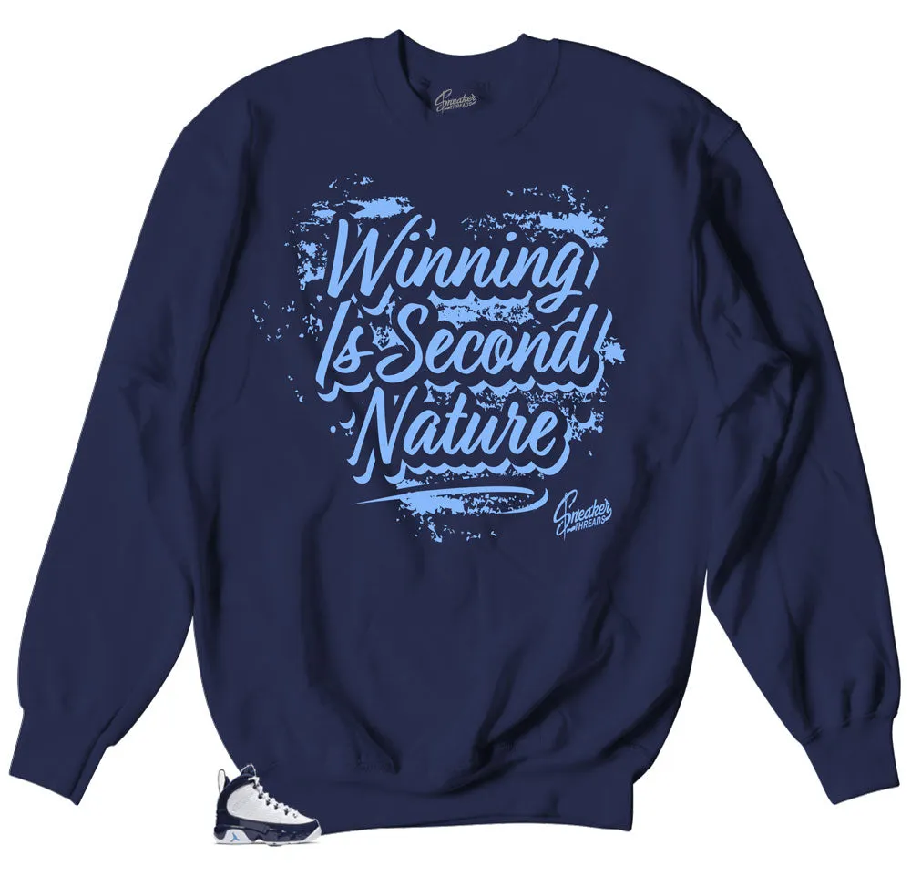 Retro 9 University Blue All Star Sweater - Second Nature - Navy