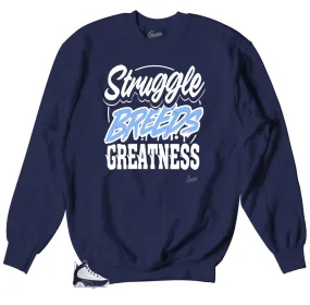 Retro 9 University Blue All Star Sweater - Struggle Breeds - Navy