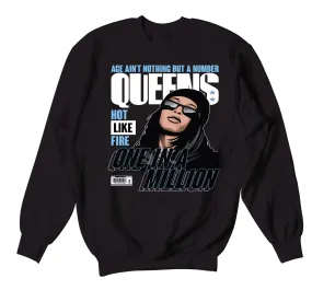 Retro 9 University Blue Sweater - Queens - Black