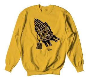 Retro 9 University Gold Sweater - Praying Hands - Gold