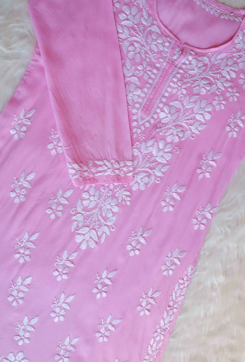 Ritu Pink Chikankari Gharara Set