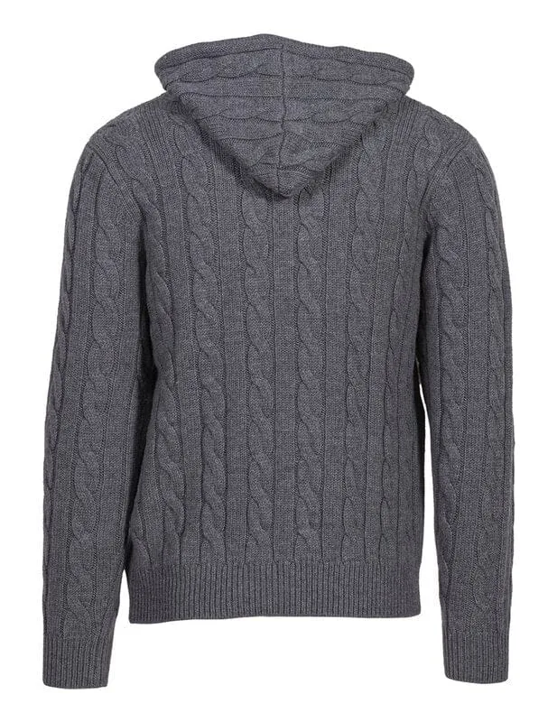 Schott NYC - Wool Hooded Sweater - Grey Heather