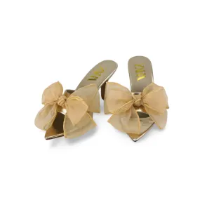 Stylish Mules with Satin Ribbon Bow for Women - Elegant and Comfortable Shoes for Any Occasion