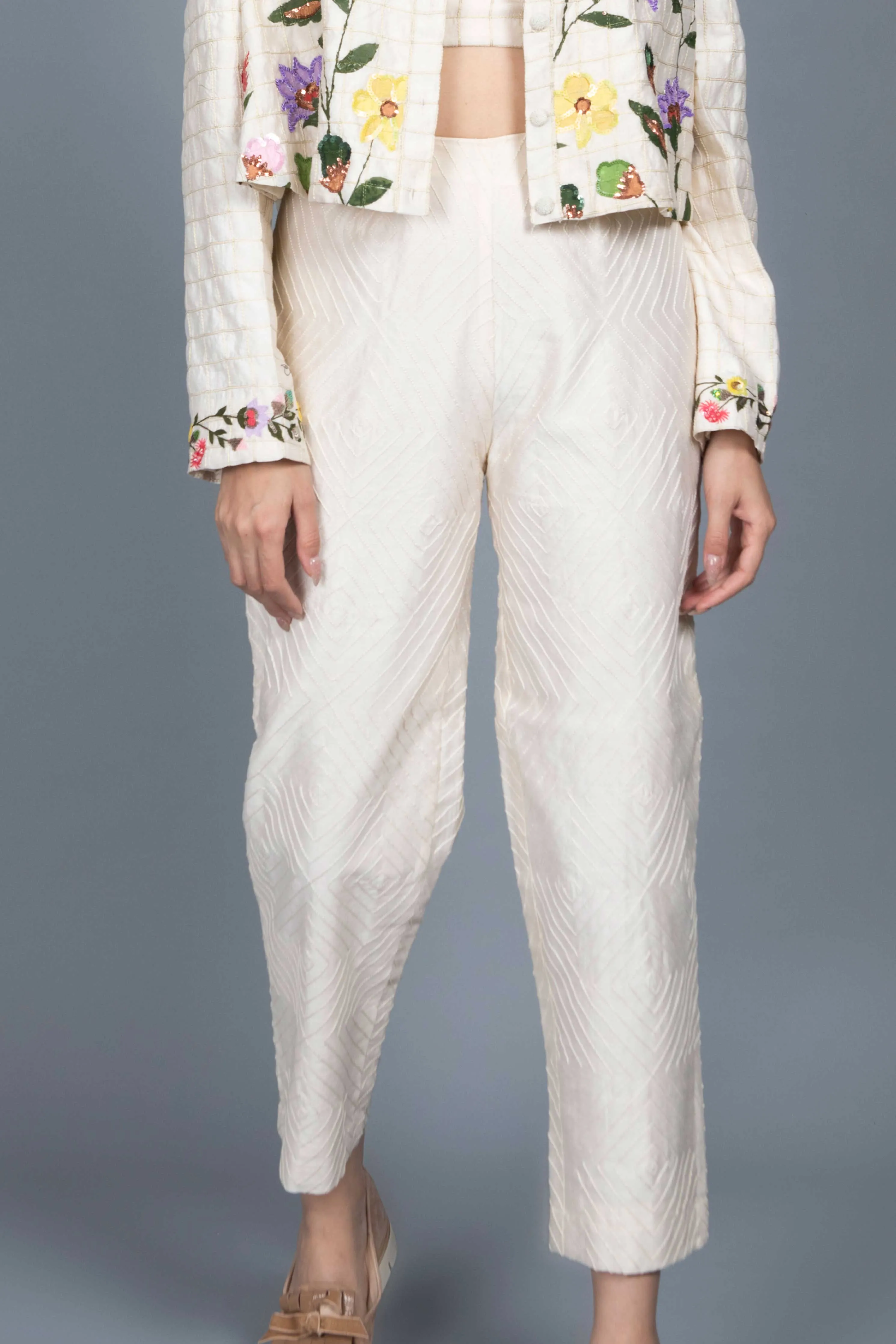 Timeless White Chanderi Co-ord Set