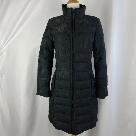 Vera WangBlack Brocade 3/4 Puffer Jacket