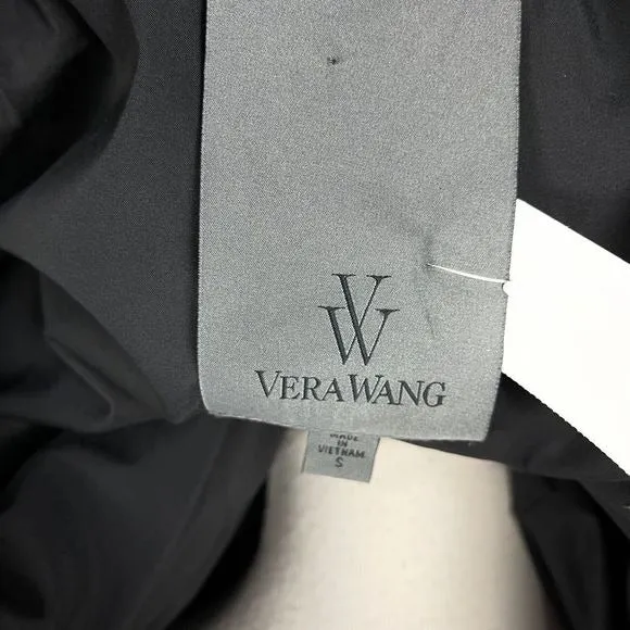 Vera WangBlack Brocade 3/4 Puffer Jacket