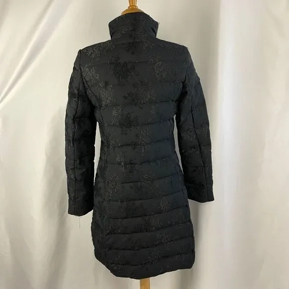 Vera WangBlack Brocade 3/4 Puffer Jacket